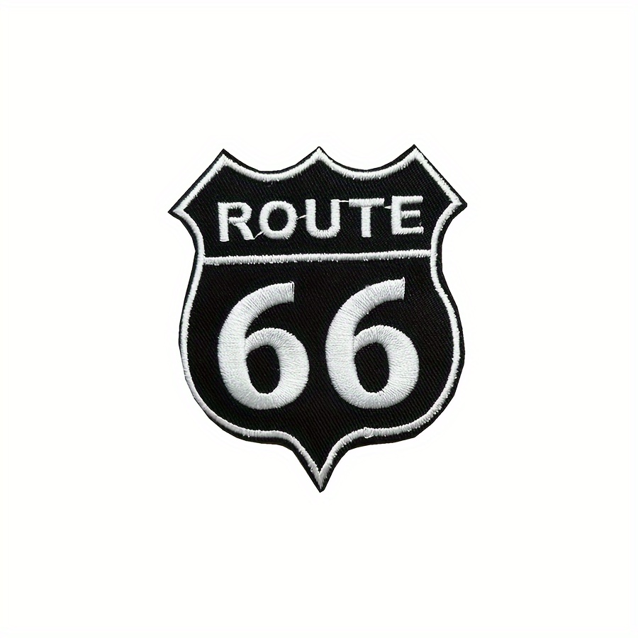 

1pc Route 66 Iron On/ Sew On Patch For Men, Retro Embroidered For Backpack Hat Clothes