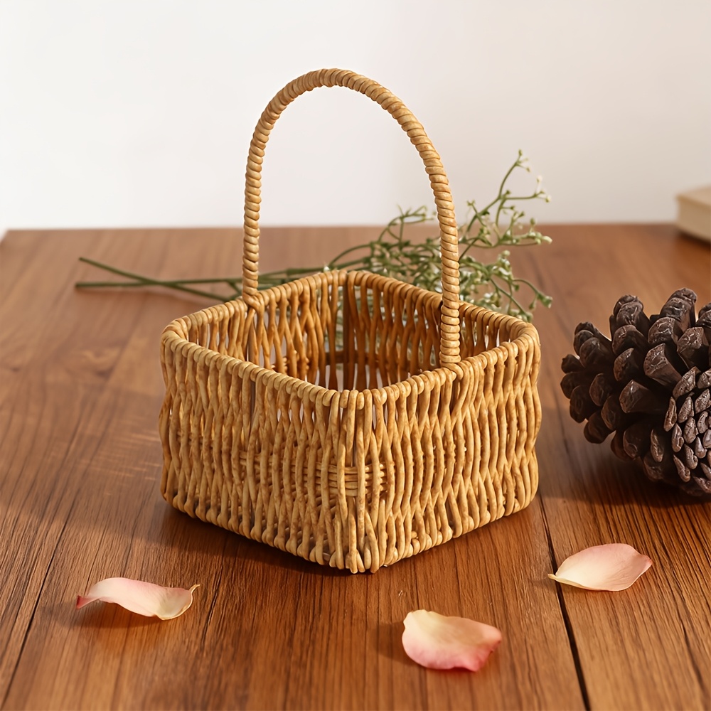 mini rattan woven hand basket living room storage basket gift basket shelf baskets