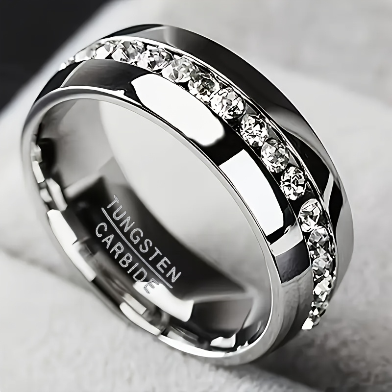 TEMU 1pc Ring For - 6mm Wide Band Non-tarnishing Wedding Band, Engagement Jewelry Gift Suitable For Mother's Day, Valentine's, Graduation, Teacher's
