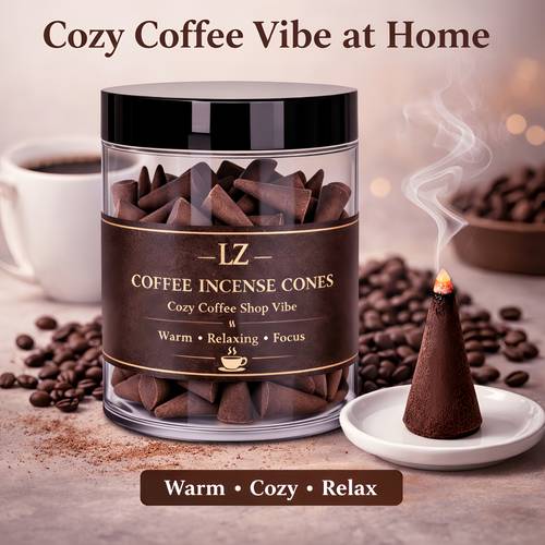 coffee incense cones scent for meditation and office cozy relaxing decor