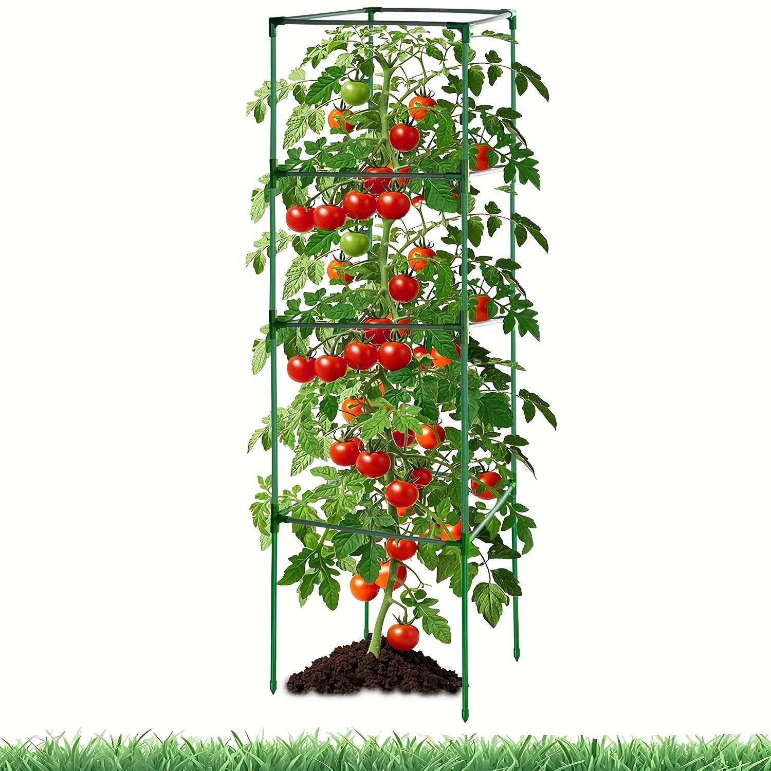 TEMU 4-tier-like (3/4 Layer) Heavy-duty Plant Trellis With Sturdy Legs & Grid Structure - Easy Assembly For Tomatoes, , Beans, Peas, Peas -