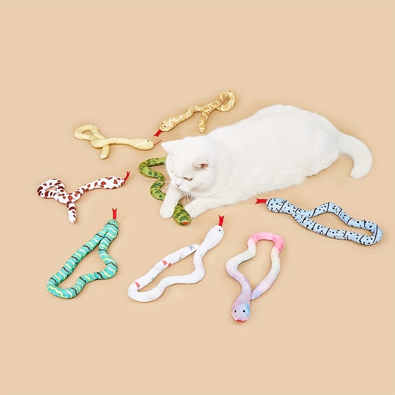 

1pc Snake Shaped Toy, Interactive Kitten Supplies, Chew Toy For Dental Health, Indoor Cats Play, Colorful Design, Perfect Gift For Cat Lovers