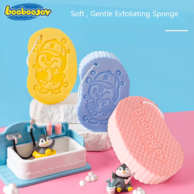 BooBooJoy Painless Exfoliating Bath Sponge, Gentle Cleansing