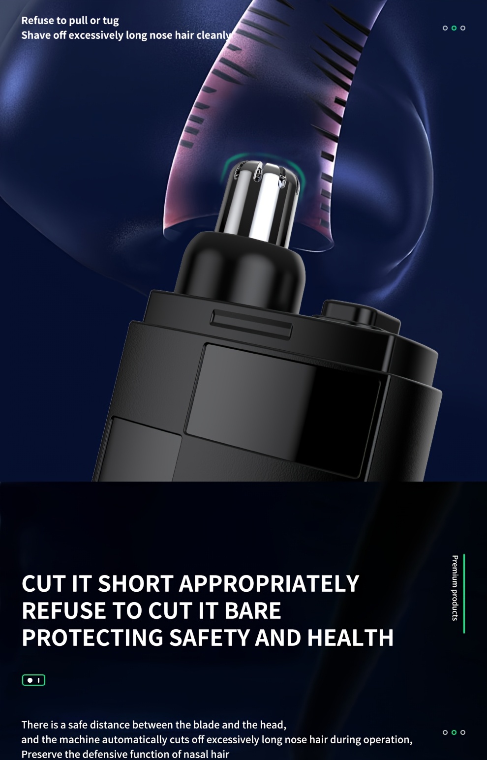 usb rechargeable nose ear hair trimmer   stainless steel blade portable mini design for men   gift Product details 5