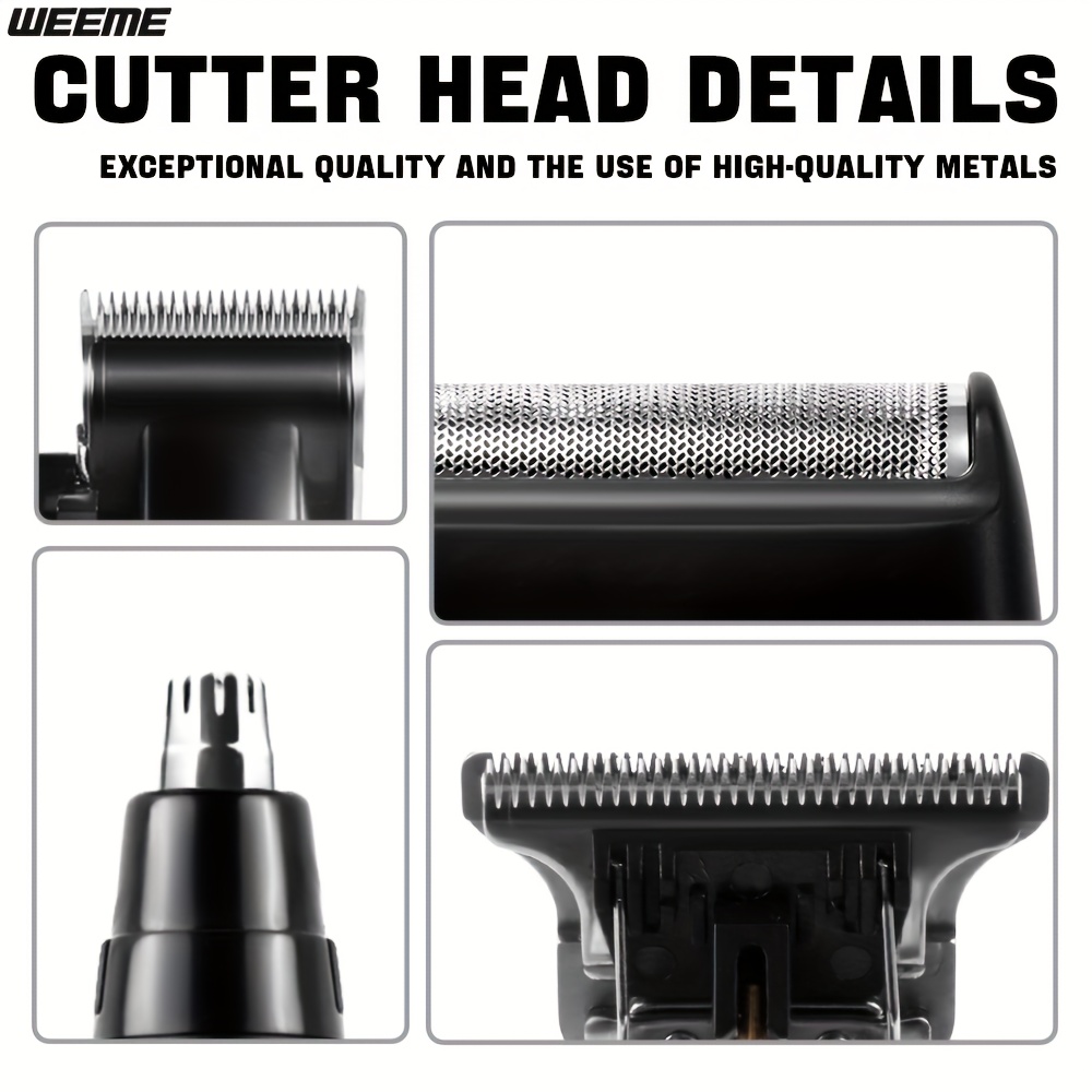 Men's Grooming Kit with USB Rechargeable Hair Clipper, Nose Trimmer, Electric Shaver, and Limit Combs – Available in 1 to 4-Piece Sets