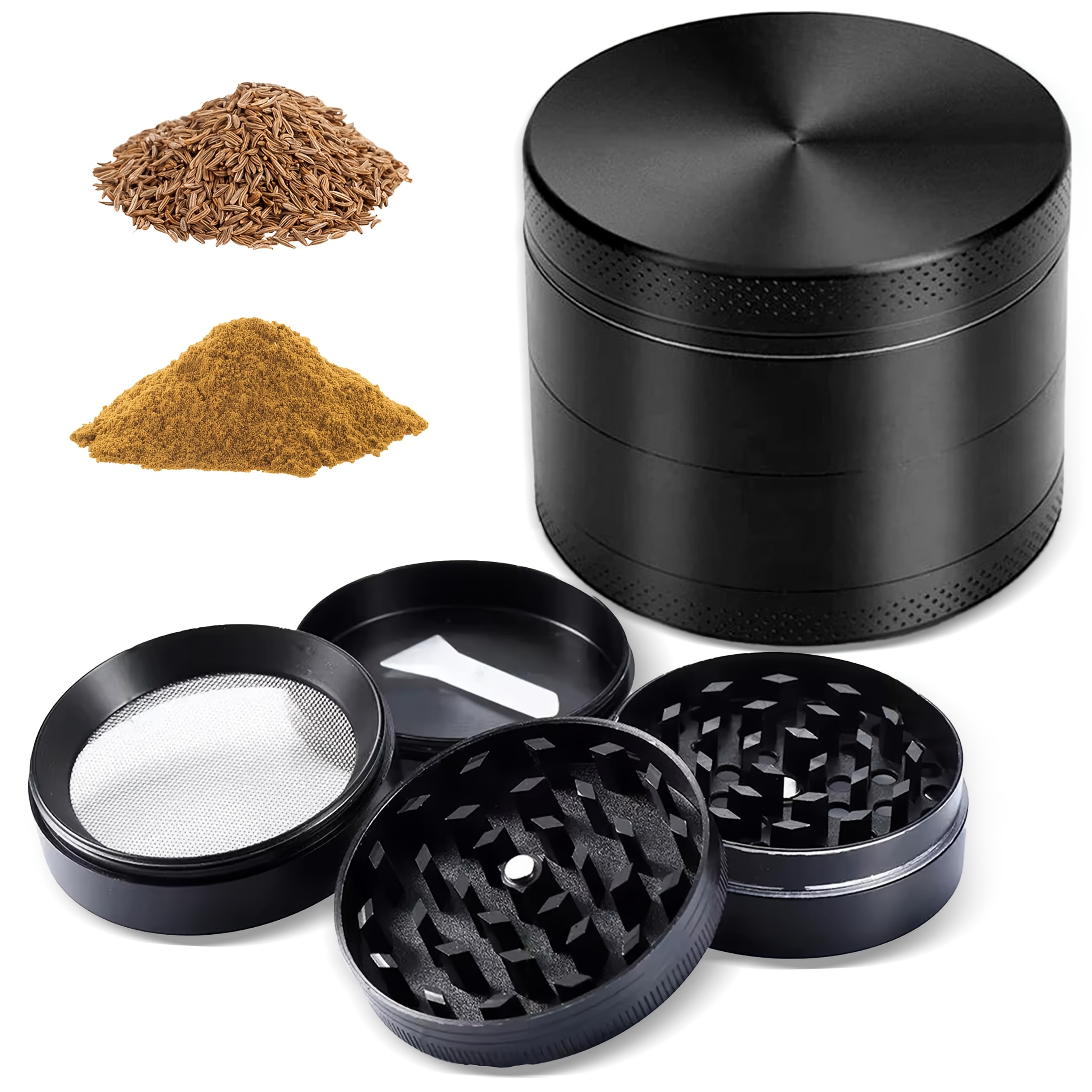 4 tier manual spice grinder stainless steel and   alloy material hand crank mill for       and whole kitchen spices lightweight design   it easy to store or use for outdoor cooking and camping trips  