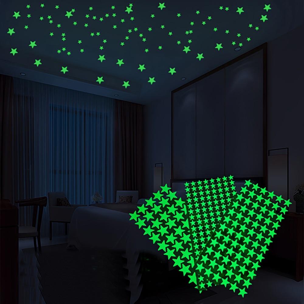 

514-piece Glow-in-the-dark Star Stickers Set - 3d Ceiling & Wall Decals For Kids' Bedroom, Party & Birthday Gifts - Long-lasting Luminous Stars In Various Sizes
