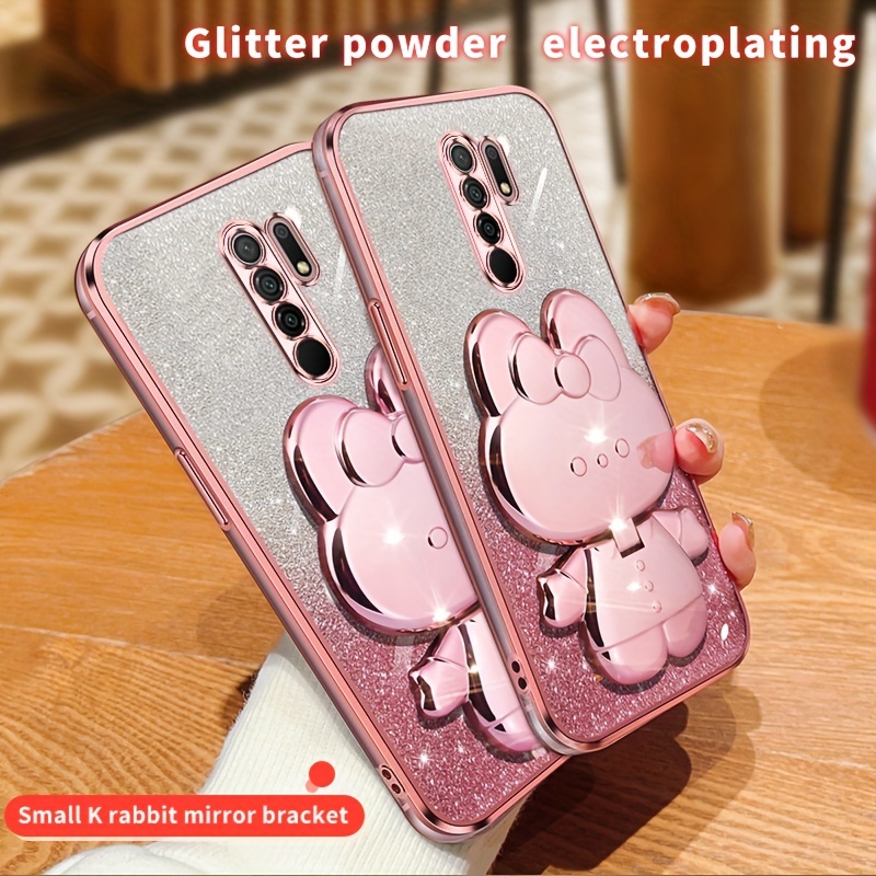 cute sparkling rabbit frame shockproof phone case compatible Temu
