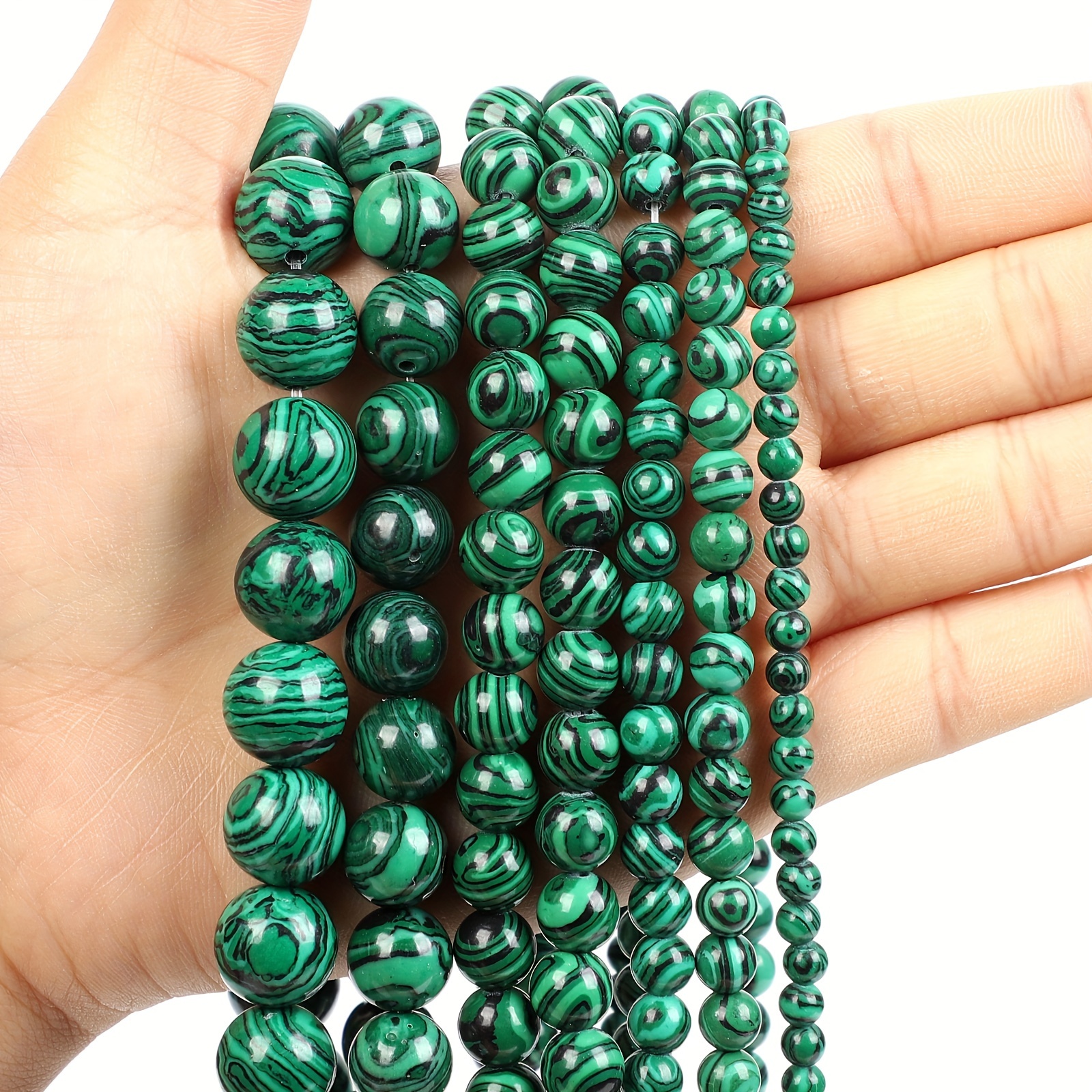 

Natural Malachite Round Loose Beads For Jewelry Making Diy Charm Bracelet 4-10mm