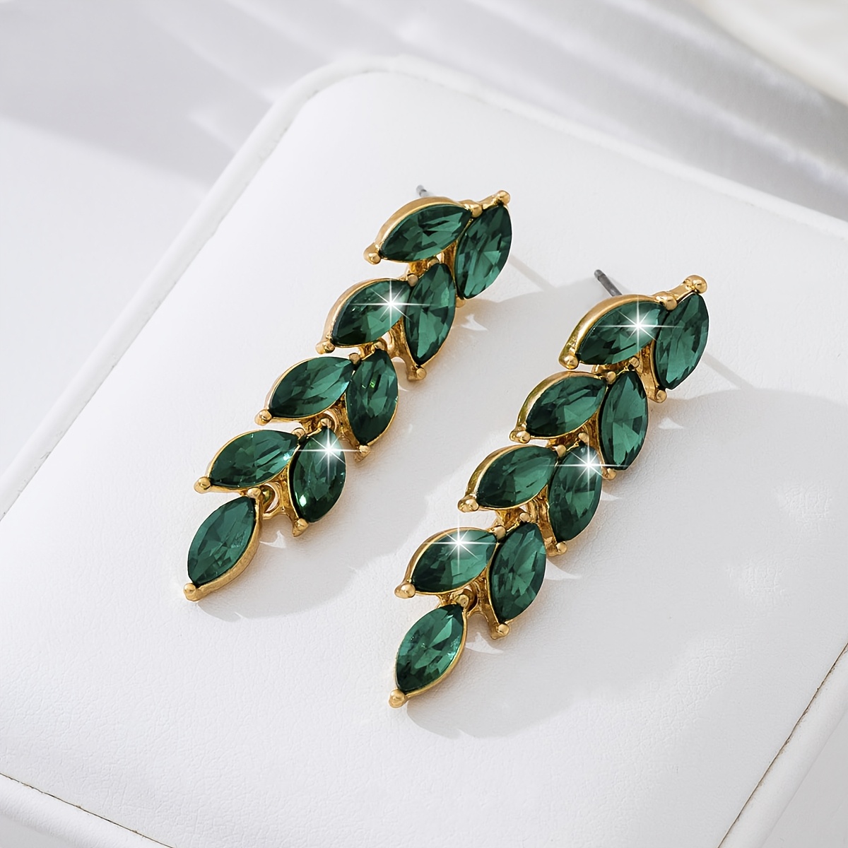 TEMU 1 Pair Bohemian Leaf & Wheat Spike Earrings Suitable For Parties, Banquets, Mardi Gras - Elegant Wheat Studs For, Daily Wear, Valentine' Day