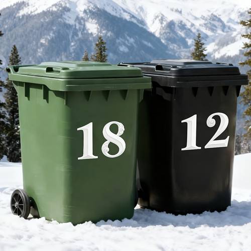 2pcs fun pvc self stickers 5 7 14 5cm large commercial high visibility reflective trash can labels for bins garage organization