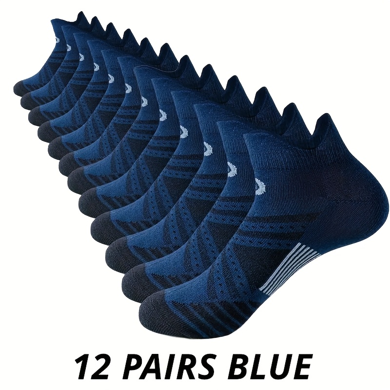 E-shop 6/12 Paare unisex-atmungsaktive, feuchtigkeitsableitende Sportsocken, leichte Laufsocken mit Polsterung, Ohr-Design, niedrig geschnittene
