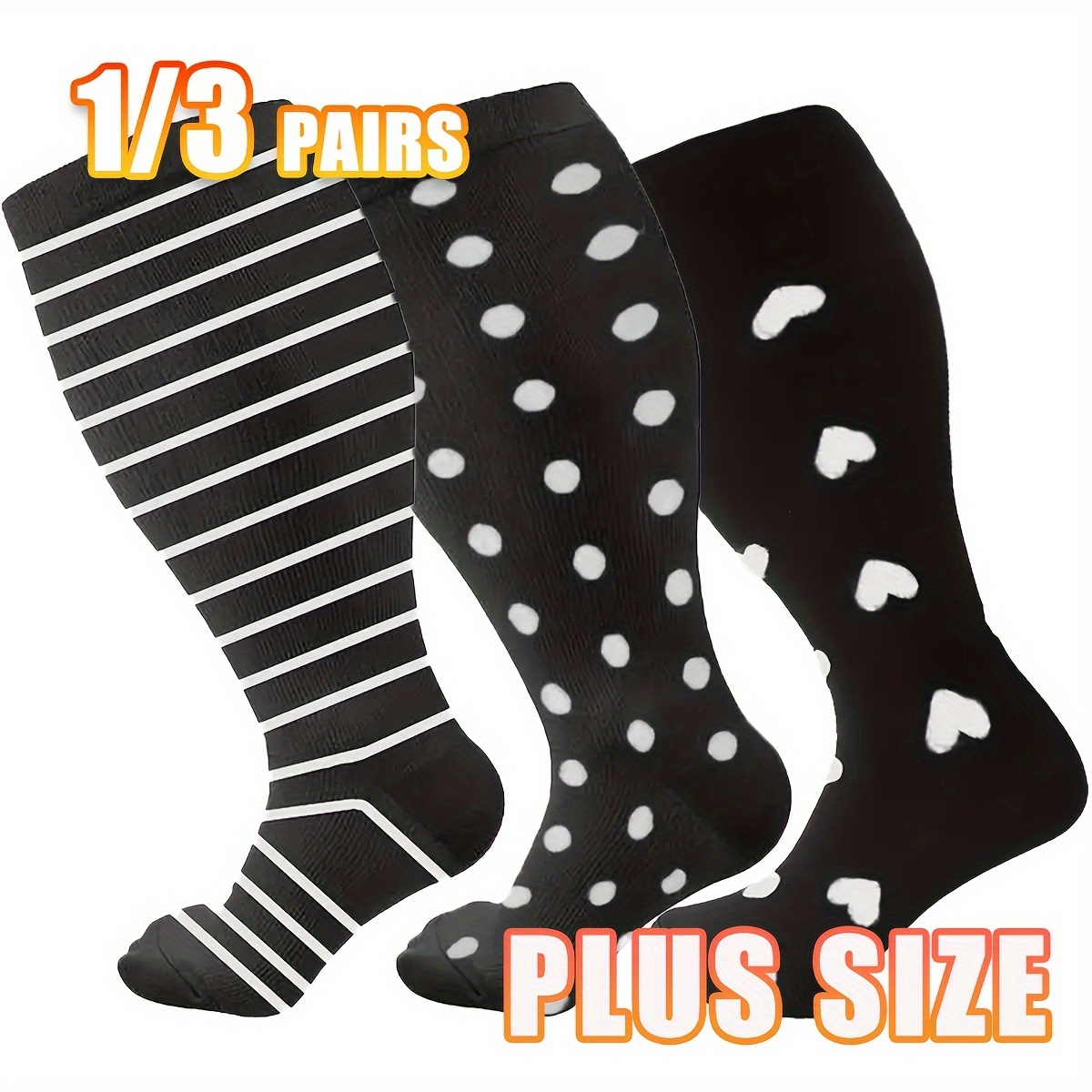 Plus Size Compression Socks Women Men Copper Wellow 15 20 - Temu