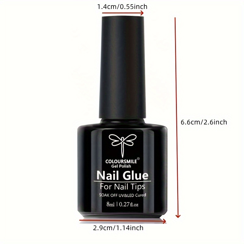 Image of Super Strong Nail Glue For Acrylic Nails Nail Tips Press On Nails Fake Nails Brush On Nail Glue Easy Application Durable & Long- Lasting False Nail Glue Requires A /led Lamp For Use, Nail Tips Gel