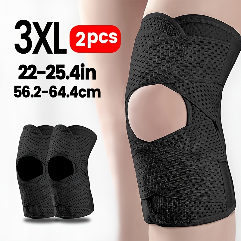 TEMU 2pcs Adjustable Knee Pads For Women And Men, Knee Pads For, Soccer, Jumpers Knee, Tennis, Volleyball, And Squats, Breathable Knit, Elastic,