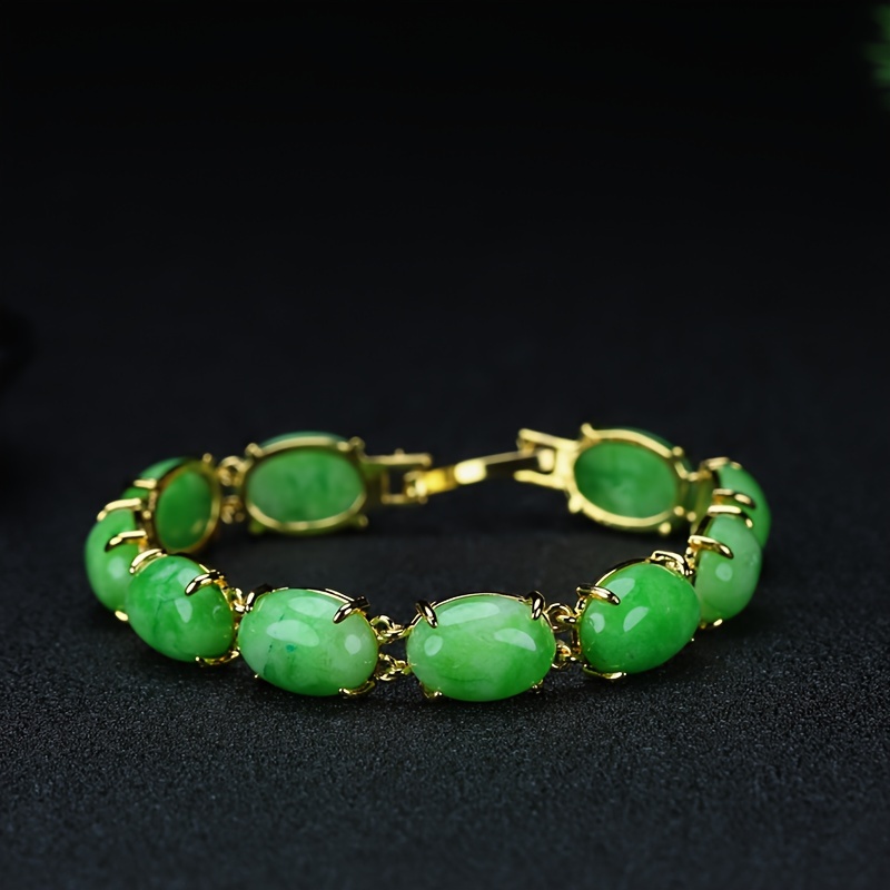 

1pc Stone Inlaid Bracelet Men And Women Bracelet