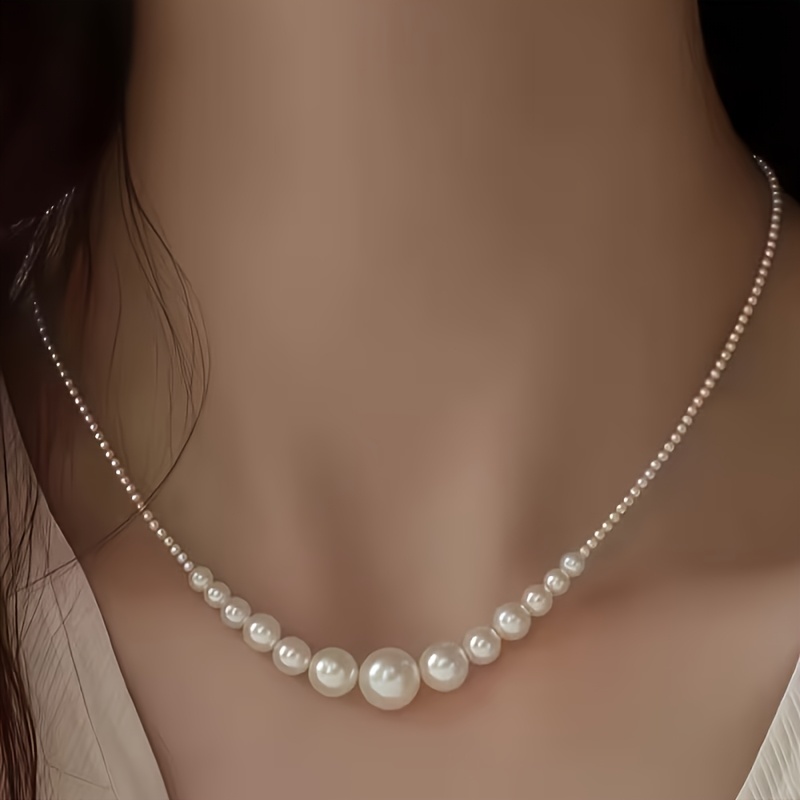 TEMU El diseño de Kana un collar de perlas de de lujo , para un look único y versátil