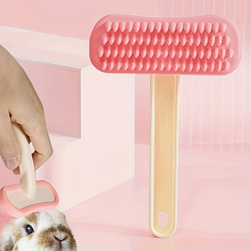 Silicone Pet Grooming Brush with Soft Bristles & Heart-Shaped Head - Gentle Detangling & Massaging Brush for Cats, Dogs, Rabbits, Guinea Pigs - Non-Shedding, Durable, Pet Grooming Supplies, Pet Grooming Brush