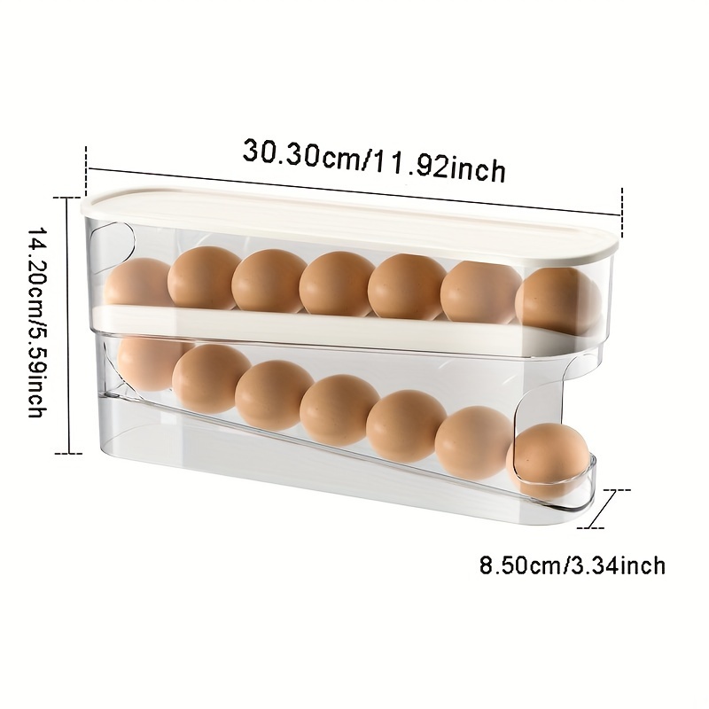 1pc ダブルレイヤー卵箱 鶏ダックエッグキッチン自動再配置 