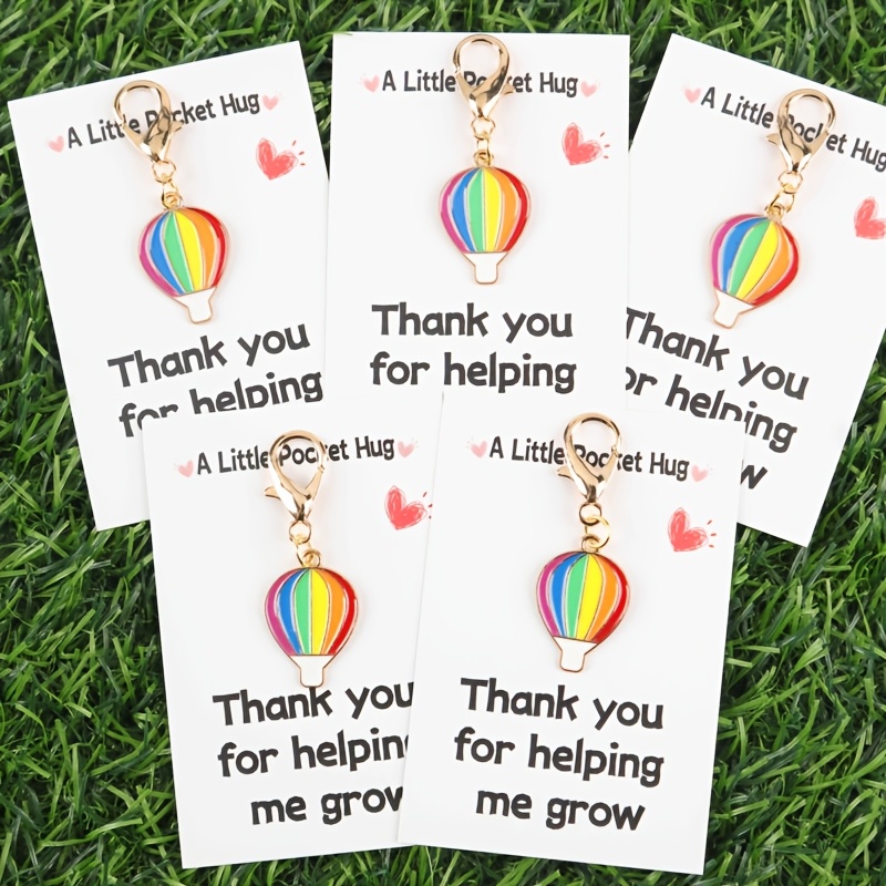 TEMU 2d Flat - 2d 3/5pcs Month Super Romantic Hot Air Balloon Keychain Set, Suitable For To Teachers, , Graduation Season Gifts, Daily Small