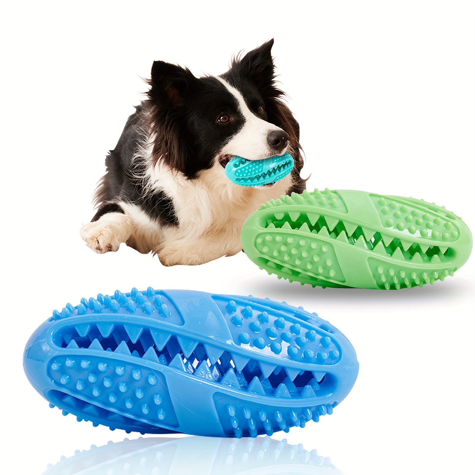 

1pc Petart Dog Treat Dispensing Ball, Waterproof Plastic Olive-shaped Chew Toy With Tooth Cleaning Design, Interactive Breed Sizes, No Batteries Required