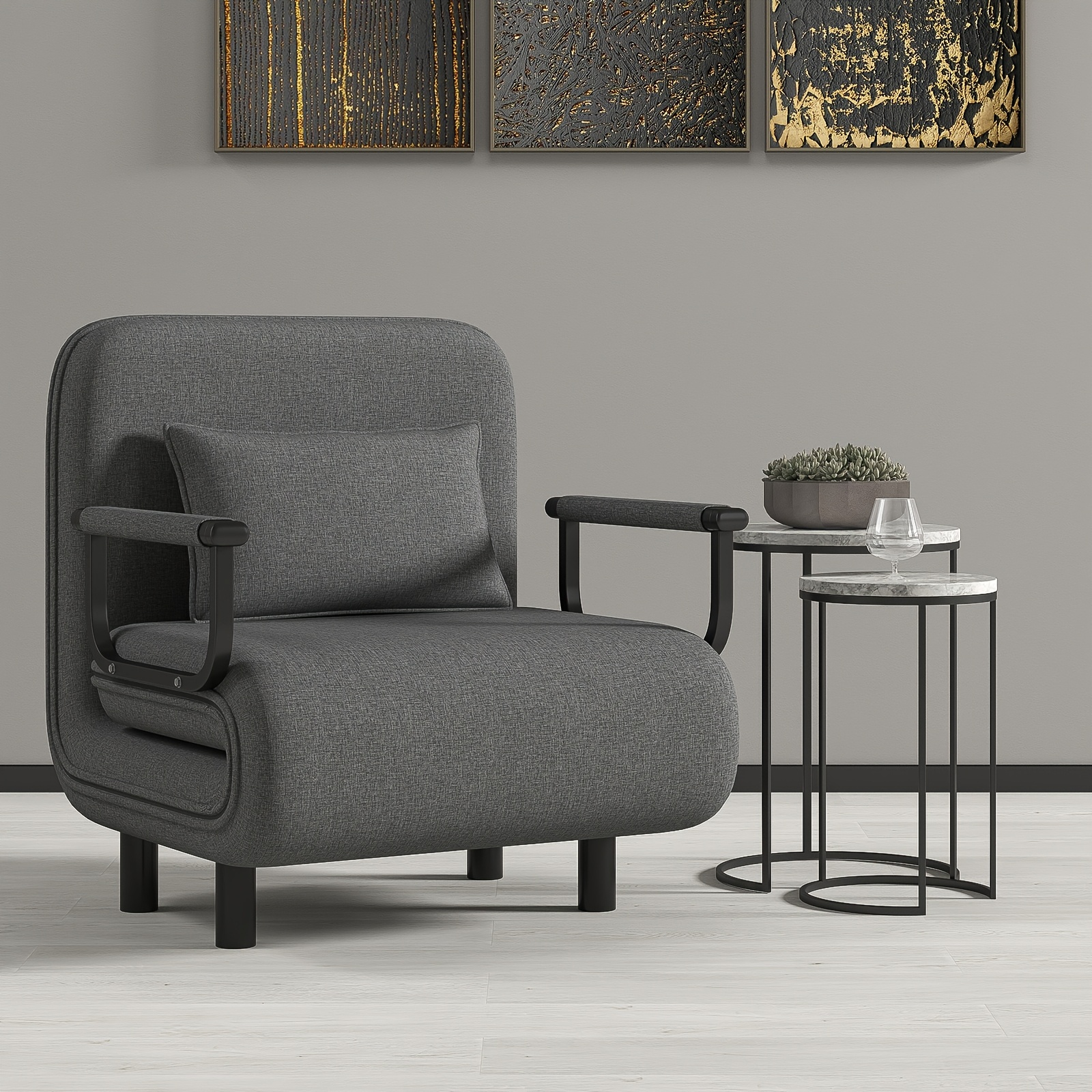 TEMU Sofá Cama Plegable y Ajustable en Ángulo Fabulcozy para Decoración Navideña de , Reposacabezas, Fácil de Limpiar, 85CM X 68CM X 60CM, Adecuado