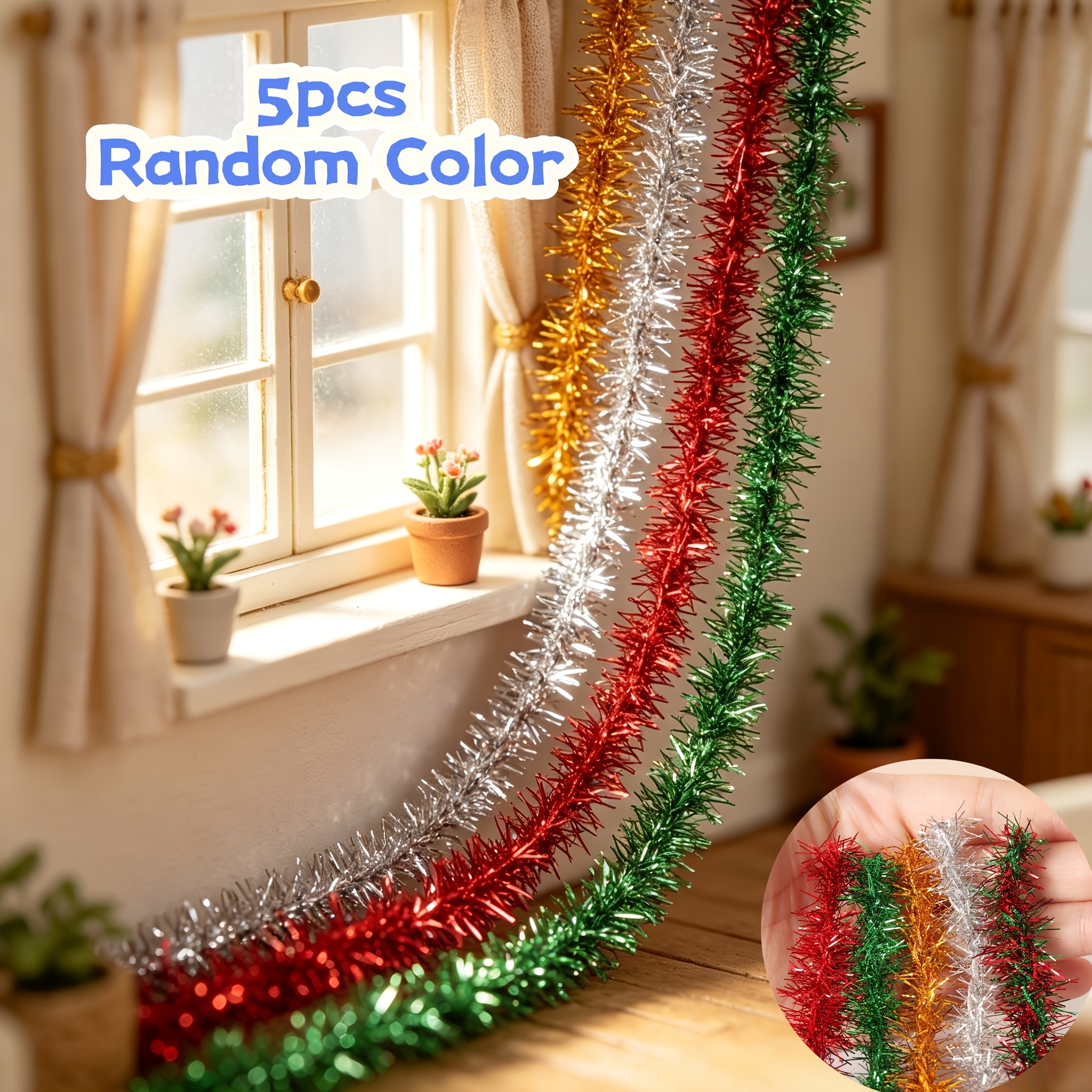 TEMU 5pcs Miniature Christmas House Decoration Strips, Suitable For Model House Decoration, Miniature Scene Decoration Accessories, Random Colors