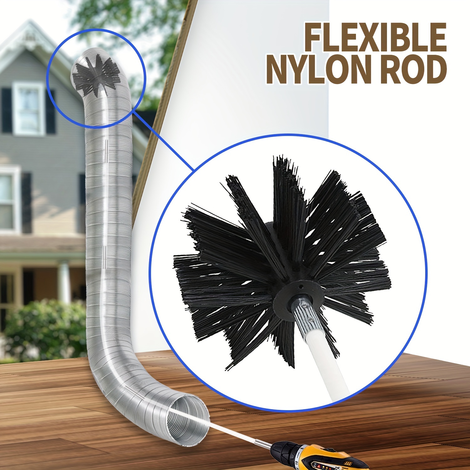 60feet dryer vent cleaning kit lint remover flexible brush Temu