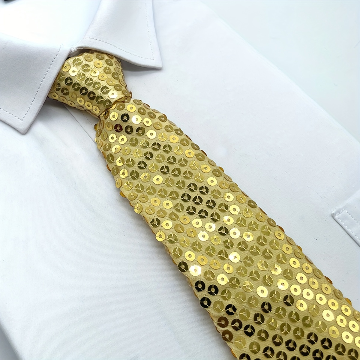 gold sequin neck tie