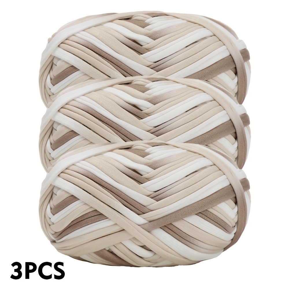 TEMU 3pcs Set Of Thick Cloth Strips Elastic Colored Yarn Combination, Suitable For Crochet Slippers, Blankets, Basket Weaving Projects, Crochet And