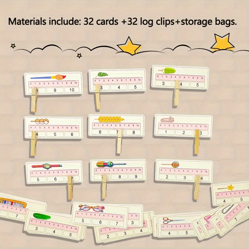 Image of 1 Set Of Fun Measurement Teaching Aids, Math Size Comparison Toys For Elementary School And Kindergarten, Educational Model Toys, Sorting & Stacking Toys, Stem, Sensory Toys, Back To School
