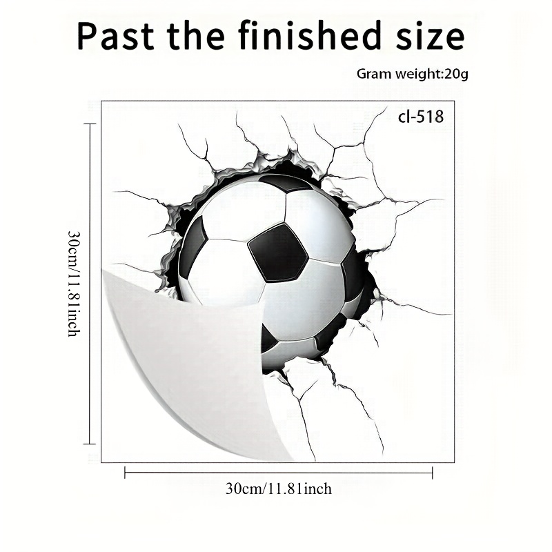 Image of 2d Flat Design Hollowed-out Football Sticker. Vinyl Self-adhesive Sticker. Decoration Sticker, Suitable For Bathroom Toilet Seat And Bathroom Area., 2d Flat