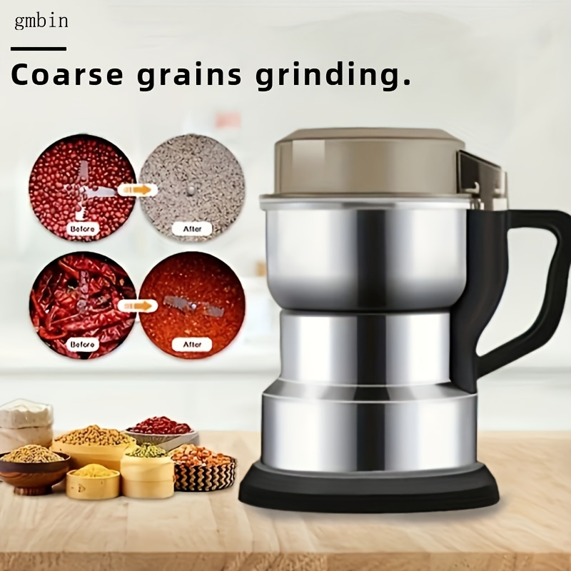 

Gmbin Stainless Steel Electric Coffee Grinder - Sleek With Adjustable Coarse , Ideal For Home Kitchen Use, Beans, Nuts, And Spices - Great Holiday Gift, 110v-130v Us Plug