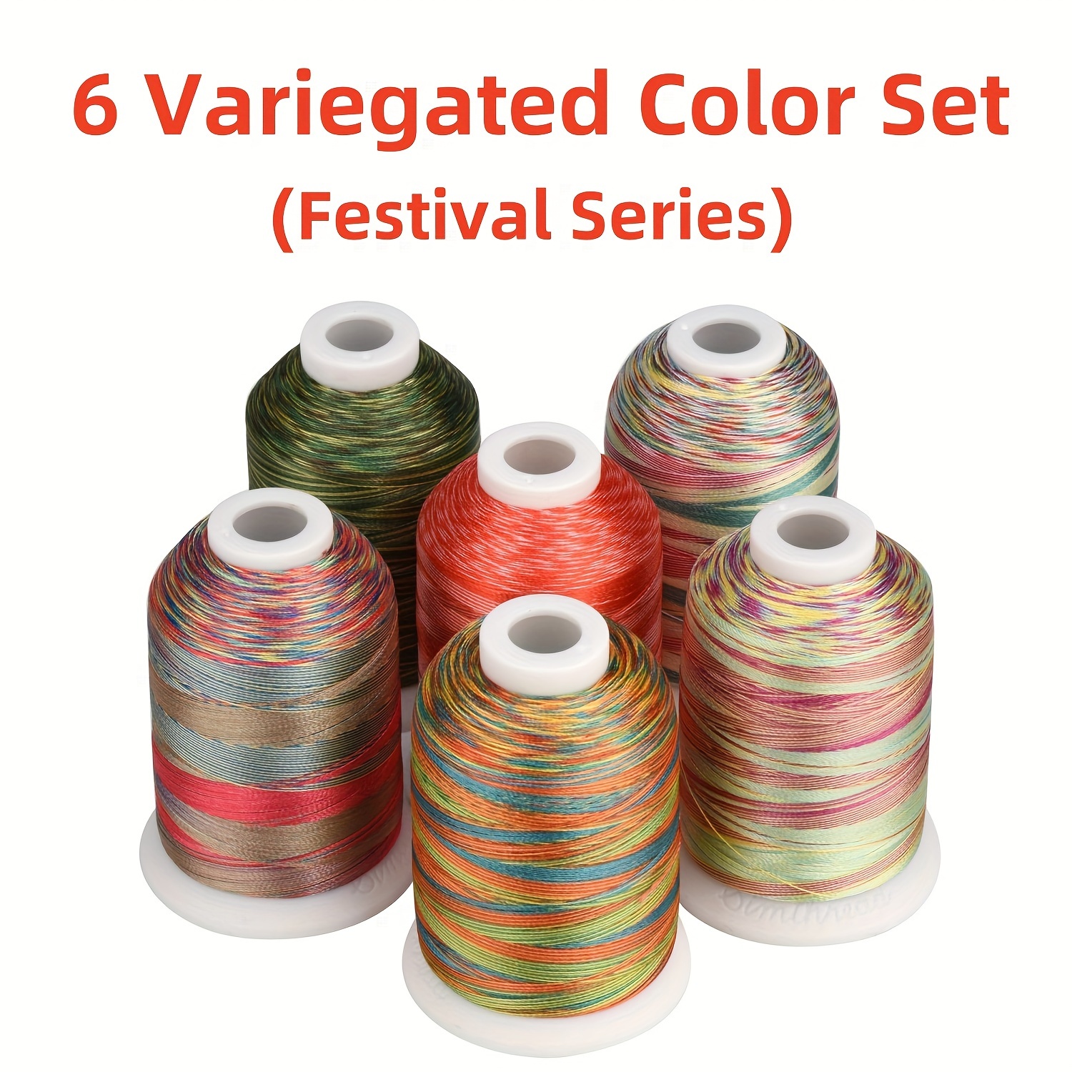 

1100 Variegated Embroidery Thread Set - 6 , For Stitching On , , & Machines