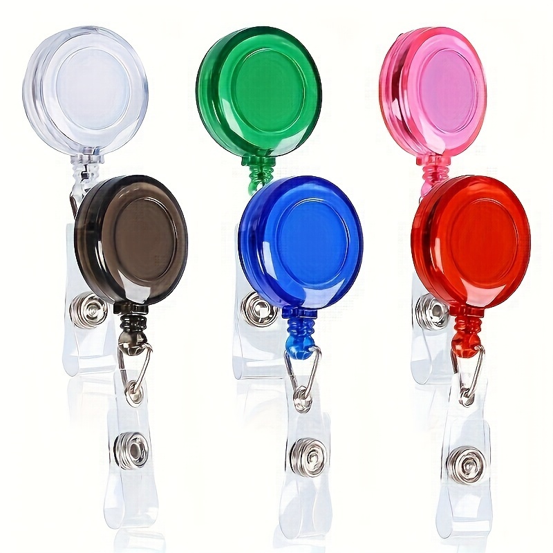 

5pcs 5 Colors Retractable Pull Badge For Name Tag Id Card Id Document Reel Nurse Badge Card Holder School Supplies Office Accessories