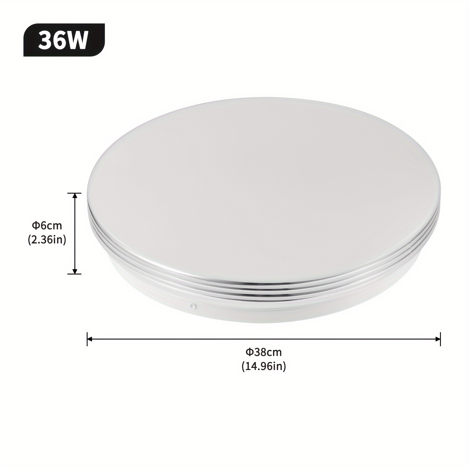 Image of Round Led Ceiling Light - Energy- & Durable - 6500k Cool White, Warm White 3000k- For Kitchen, Bedroom, Bathroom, Hallway, Garage, Shower Ceiling Lamp - Decor
