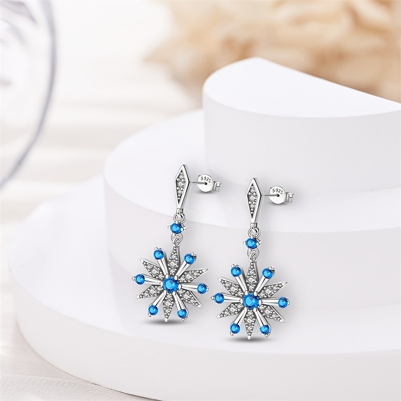 Women's 925 Sterling Silver Snowflake Earrings