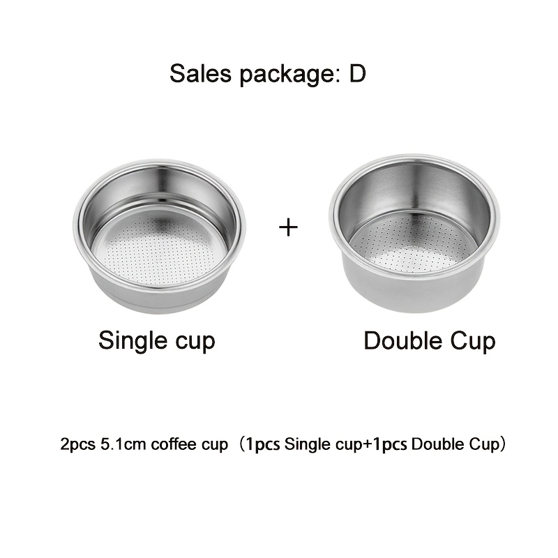 E-shop 3 Arten (Verschiedene Kapazitäten) 5,1 cm/2,01 Zoll Edelstahl Filterkörbe, Wiederverwendbare Kaffeefilterkörbe, -, Espressomaschine Kaffeefilter
