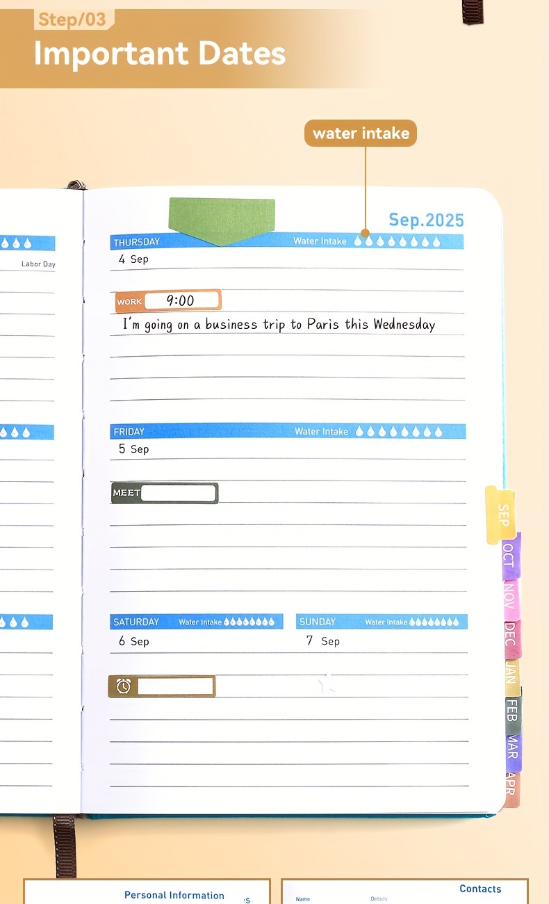 tagebuchplan 2025 2026 18 monatiger täglicher wöchentlicher - temu
