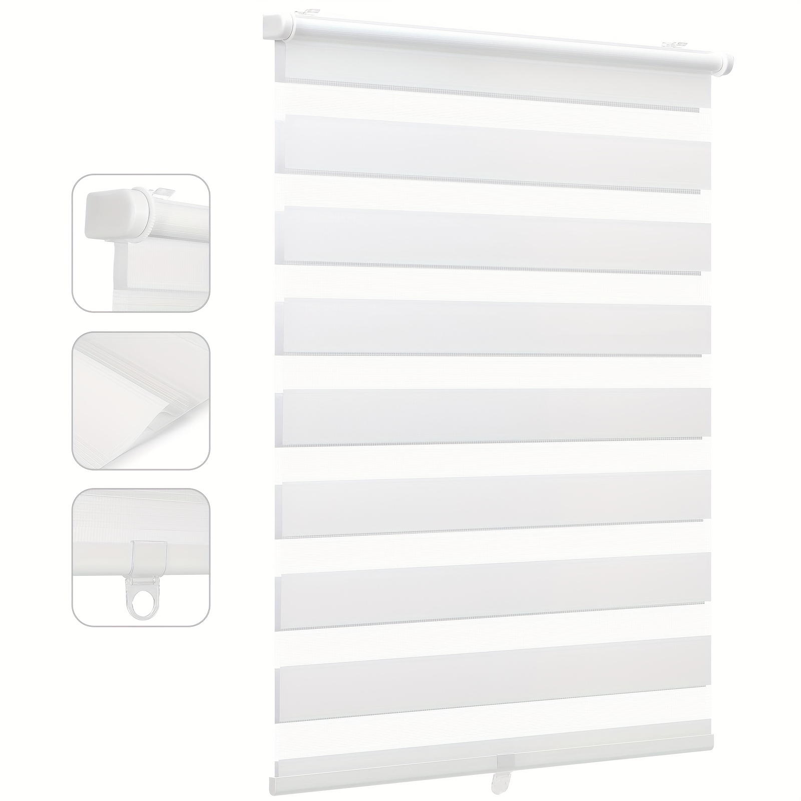 TEMU Sekey Doubleroller Blind Clamp Fix Without Drilling Double Roller Blind Duo Roller Blind Roller Blind Folding Roller Blind 40x130cm