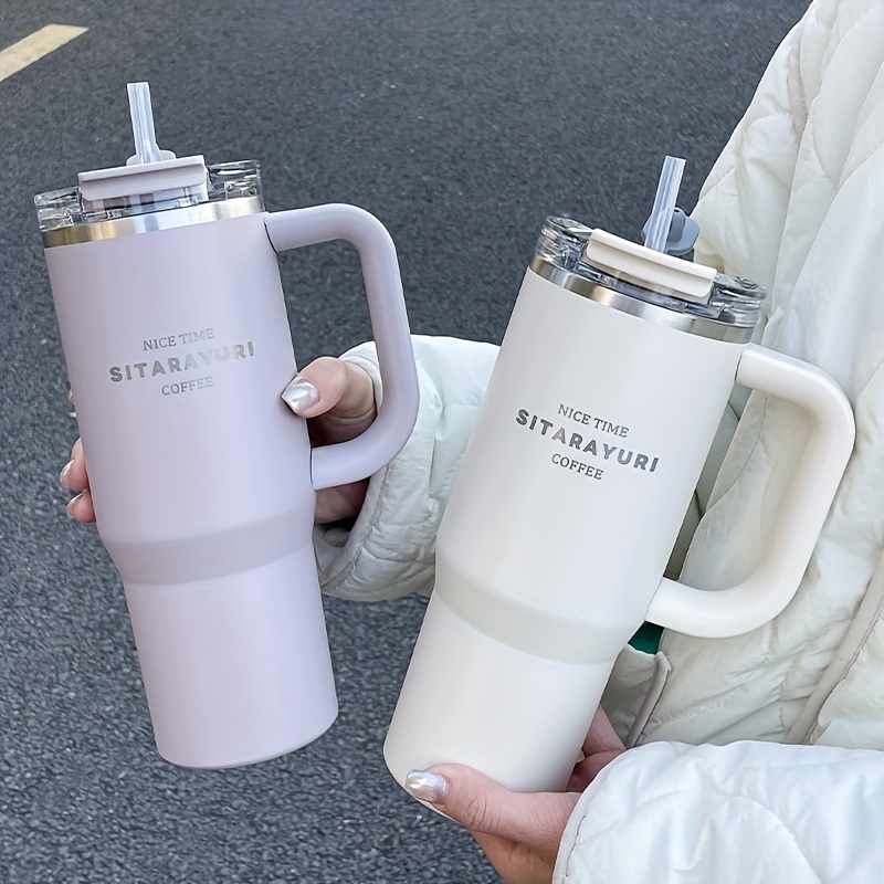 gobelet isolé en acier inoxydable 900ml avec paille et poignée, étanche, bpa, idéal pour le camping air et , multicolore Détails du produit 4