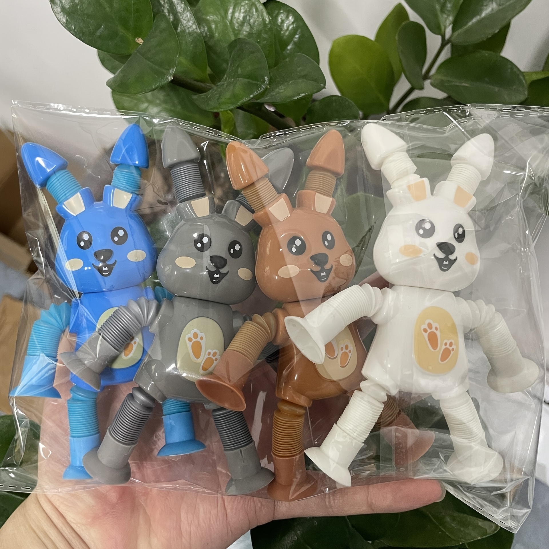 Stretchable Easter Bunny Pulling Tube Toy