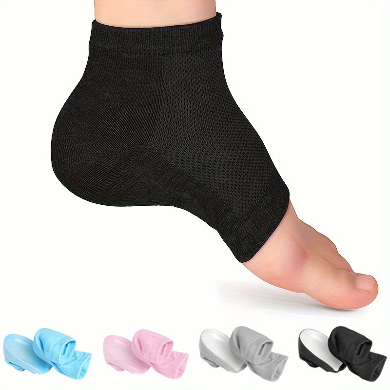 

2pcs Silicone Heel Cushion Inserts, Polyester Fiber Height Increase Socks, Moisturizing Heel Pads For Men And Women