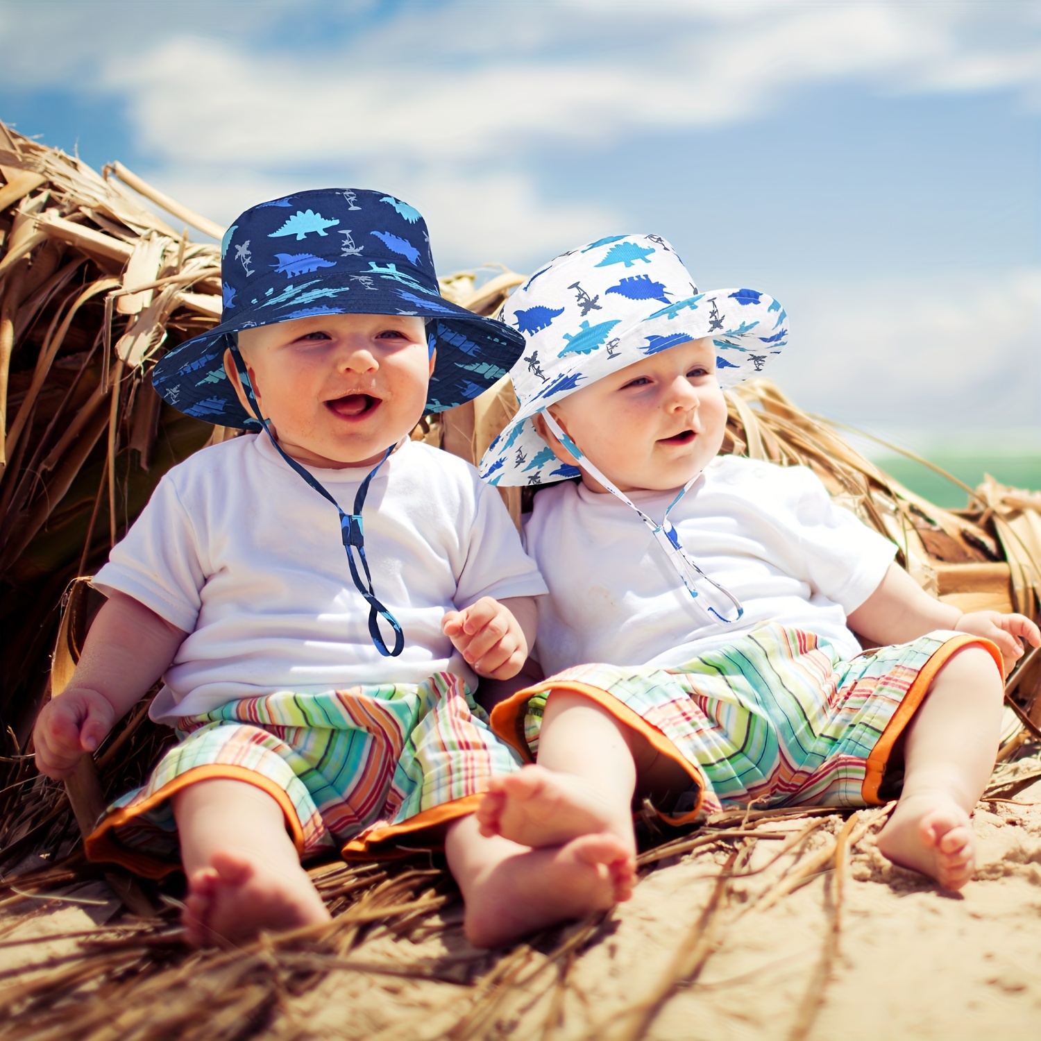 1pc Baby Sun Hat UPF 50+ Bucket Hat, Toddler Summer Beach Hats, Wide Brim  Outdoor Sun Hat, For Boys Girls