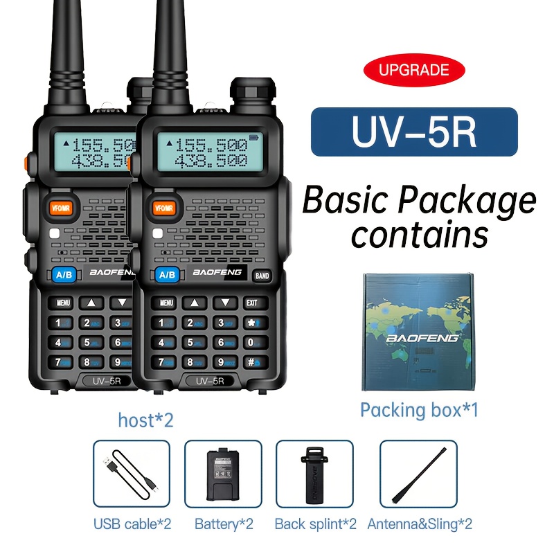   uv 5  handheld communication device two way radio 5w 1800mah battery dual band vhf uhf radio  