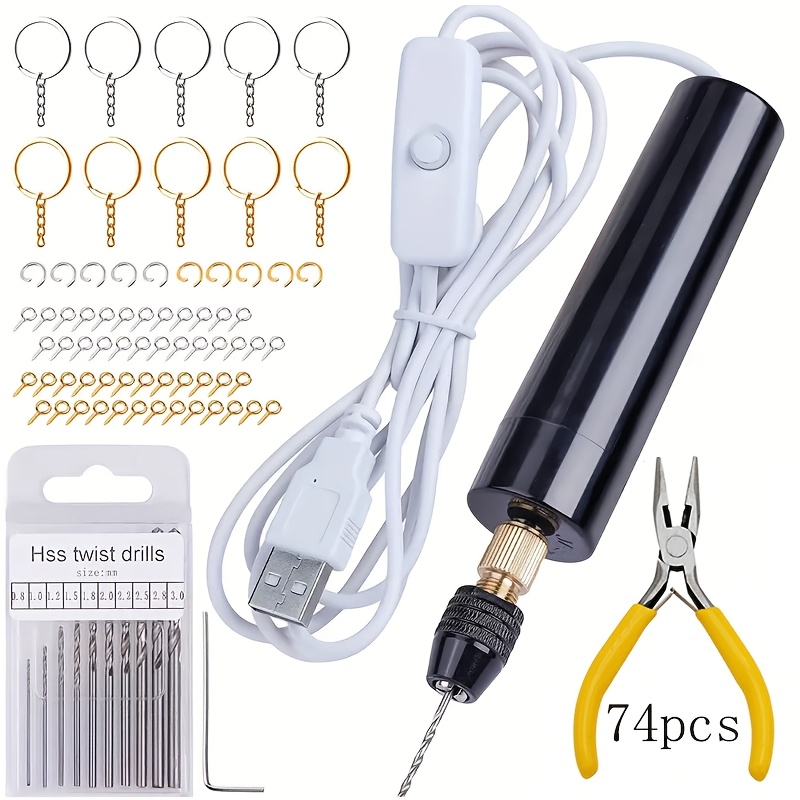 74pcs Mini Electric Usb Drill Combination Set A27 Hand Drill Universal Portable Handheld Usb Drill Set