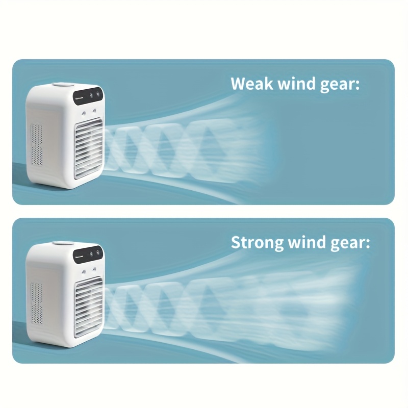 Portable RV Air Conditioner et Cooler - Mini ventilateur de climatisation rechargeable par USB - Dispositif de refroidissement de bureau portable - Mini refroidissement portable rechargeable par USB sans fil - Faible tension, fonctionnement silencieux, adapté pour dortoir, maison, bureau et voyage