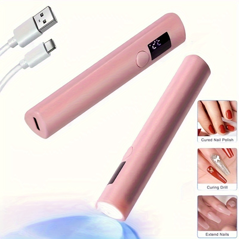 

Portable Rechargeable Nail Lamp With High-efficiency Led Uv Light - Quick Dry For Gel Polish, Smart Digital Timer Control, Usb Powered Manicure Tool