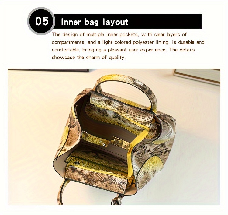 fashion top handle tote bag for women animal print pu with polyester lining zipper closure spacious business commuter handbag from guangzhou production area details 15