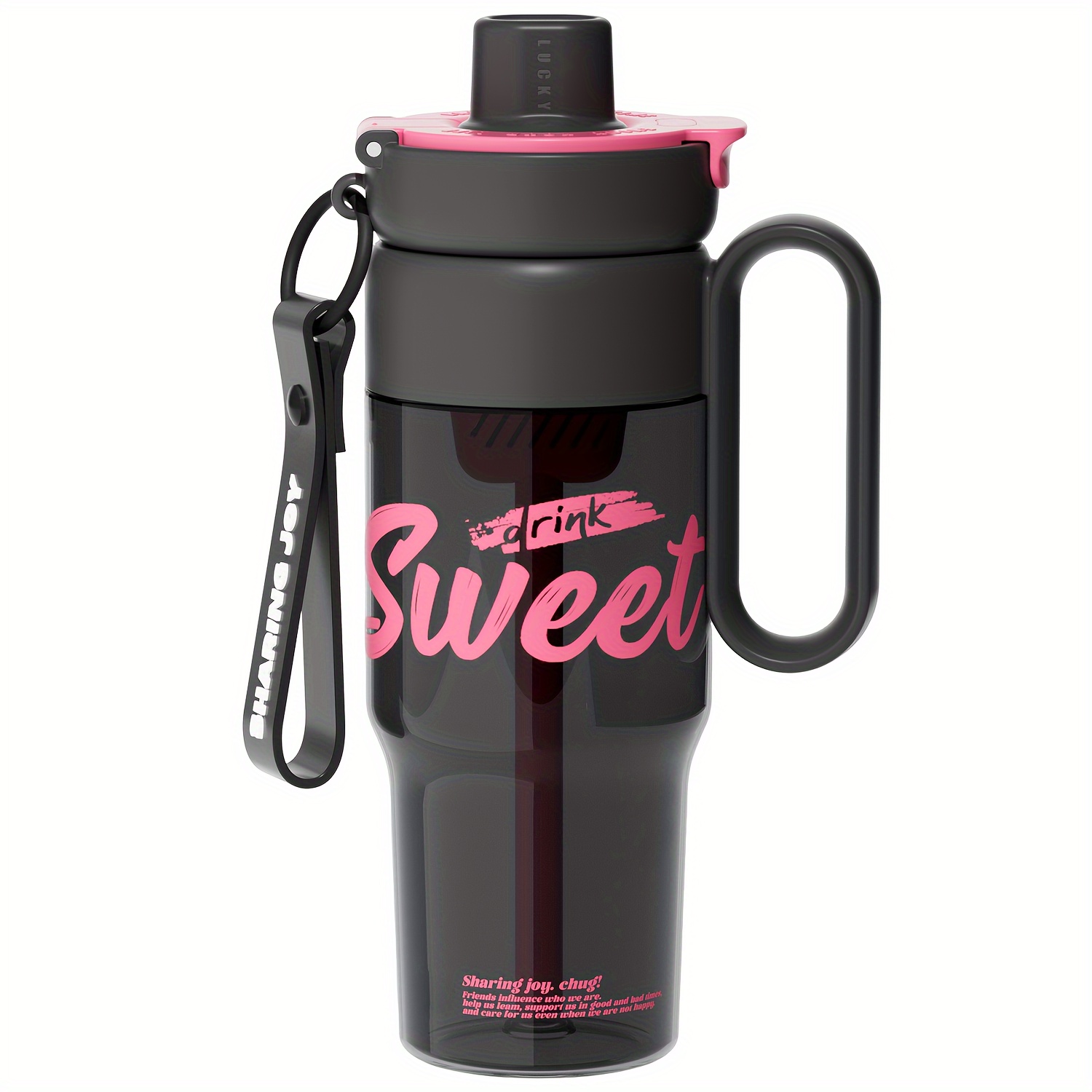 30 oz Leak Proof Tumbler with Handle and Straw Lid-* * BPA * Bottle-Spill  Proof Plastic Tumble for Women and Men-Water Cup with Tea Funnel
